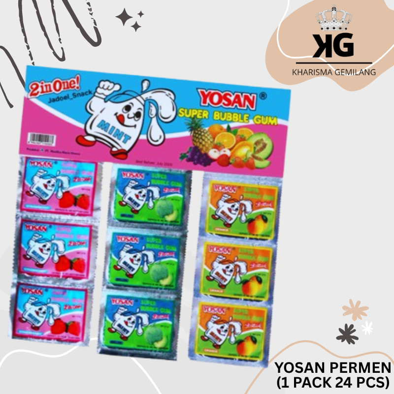 

KG - YOSAN PERMEN KARET (1 PACK Permen Karet Yosan 2IN1 Permen Karet Jadul Permen Jadul Anak Dewasa Murah