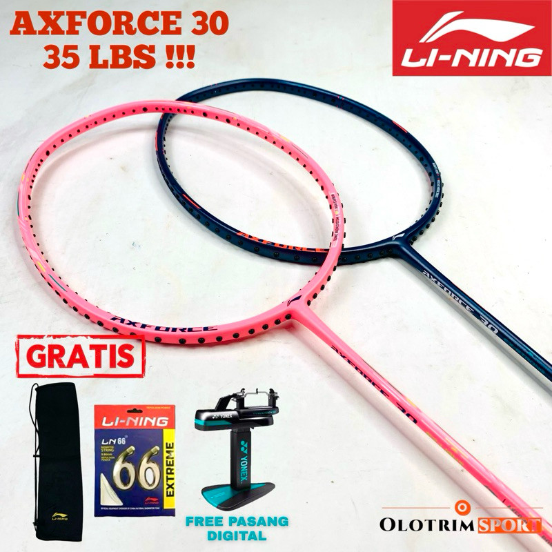 [ 35 LBS ] Raket Badminton LINING AXFORCE 30 EXTRA STRONG LIGHT 4u 5u Ax Force Original