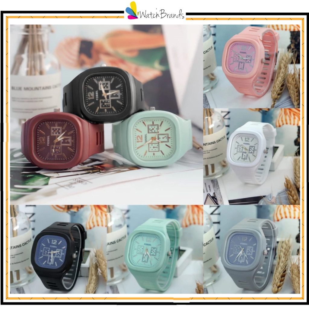 AS  Jam Tangan Analog Chrono Pria Wanita Rubber Quartz Fashion Couple Anak Remaja Premium RM035