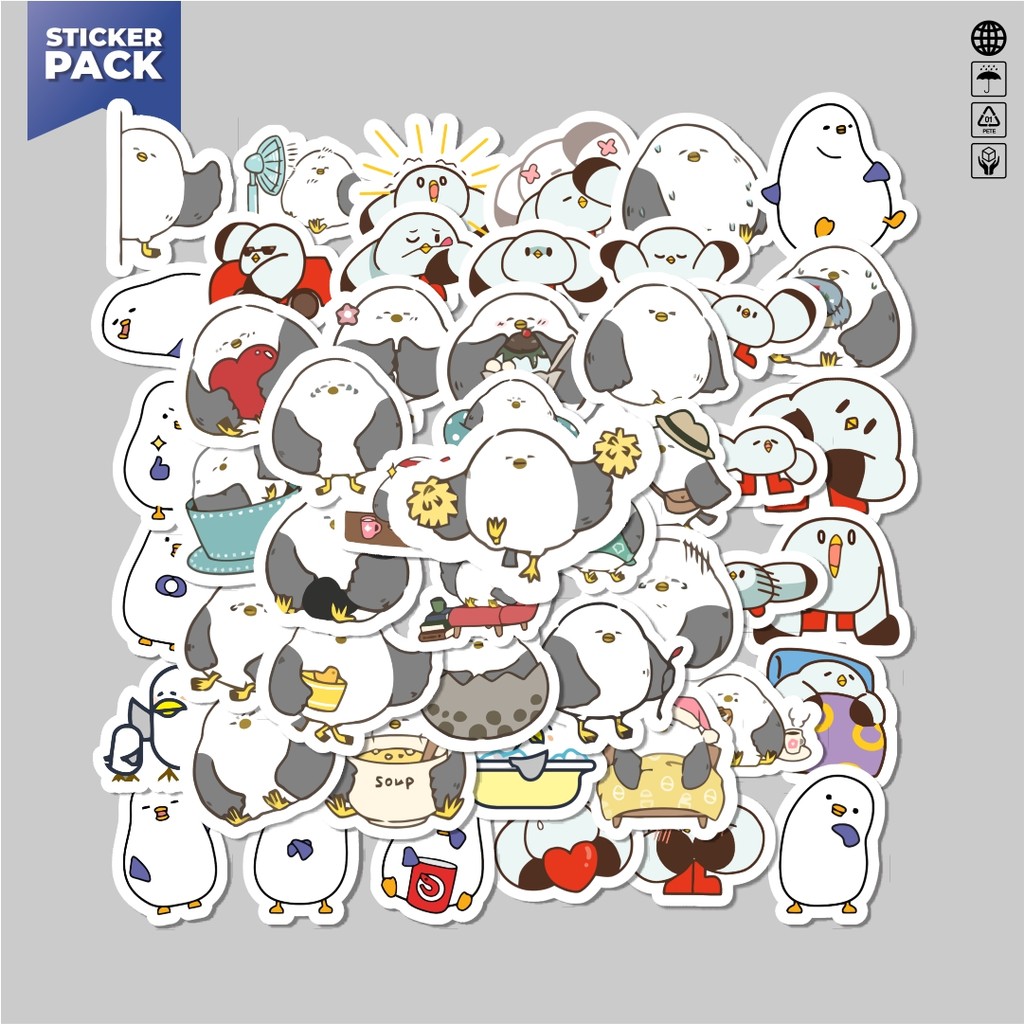

[100PCS]Stiker Pack Hewan Burung Camar Aesthetic Vinyl Anti Air Dekorasi Sticker Laptop Buku Journal Koper Helm Casing HP Gitar Helm Skateboard