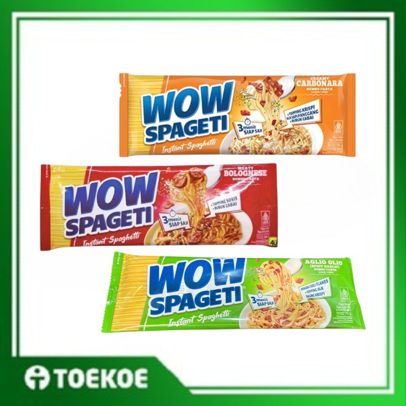 

TOEKOE Spageti WOW Bolognese Carbonara Aglio Olio