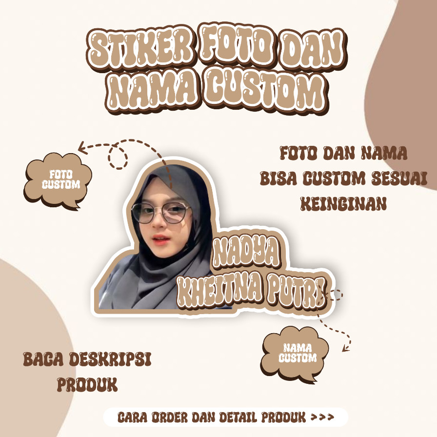 

Stiker Custom Nama dan Foto Tahan Air Vinyl Premium