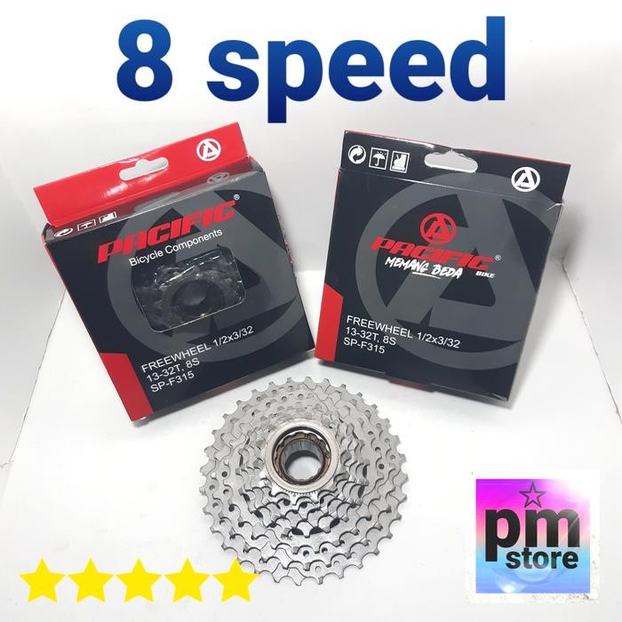 sproket 8 speed ulir pacific - 7 speed