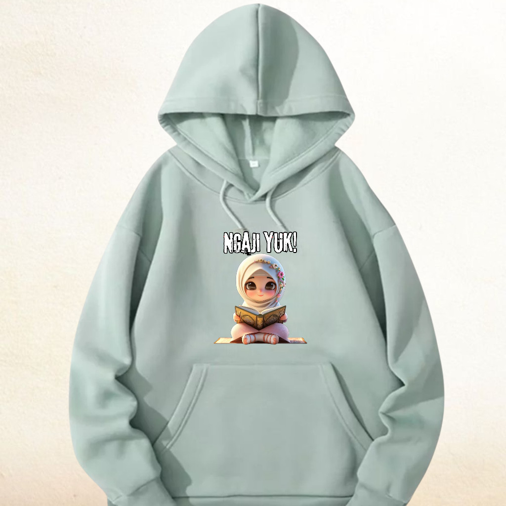 Hoodie Ngaji Yuk Cewek Anak Laki Laki dan Perempuan Jaket Ngaji Yuk Cewek Anak Sweater Anak Cewek Co