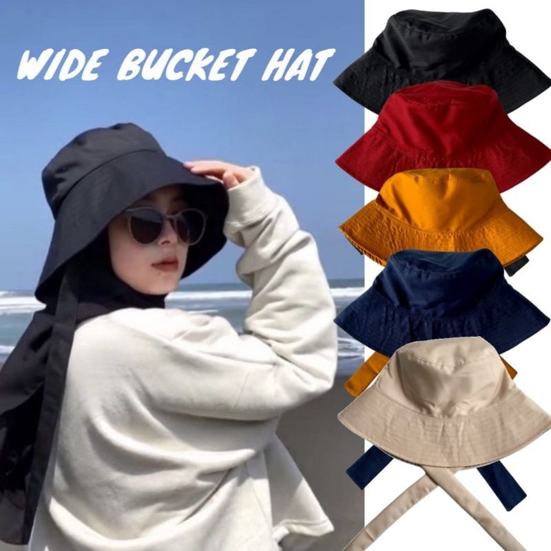 BUCKET HAT TALI | BUCKET HAT WANITA | BUCKET HAT LEBAR