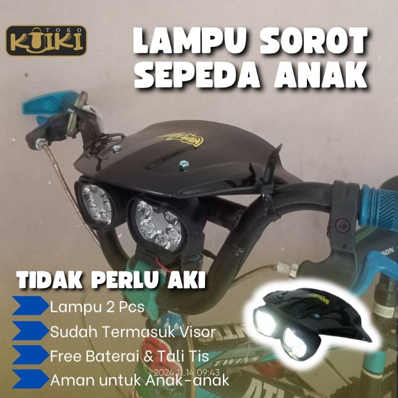Lampu sepeda anak | Lampu Sorot Sepeda| Aksesoris Sepeda