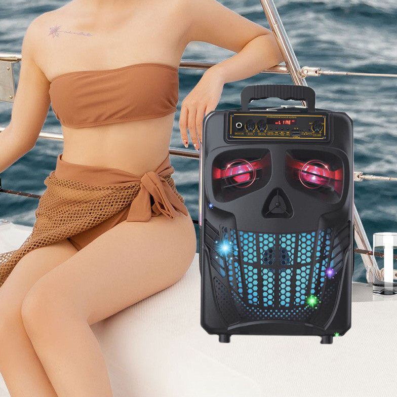 {BISACOD} Speaker Bluetooth MKC Kimiso 8.8 inch QS7801 Super Bass Free Mic Karaoke jinghuan