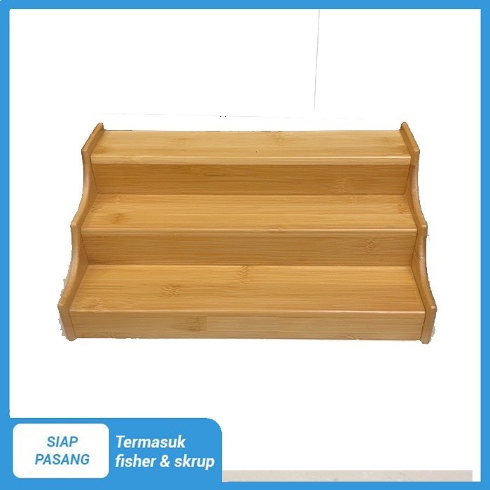 Rak Bumbu Bambu Kayu Tingkat / Rak toples bumbu / Rak toples 3 tingkat