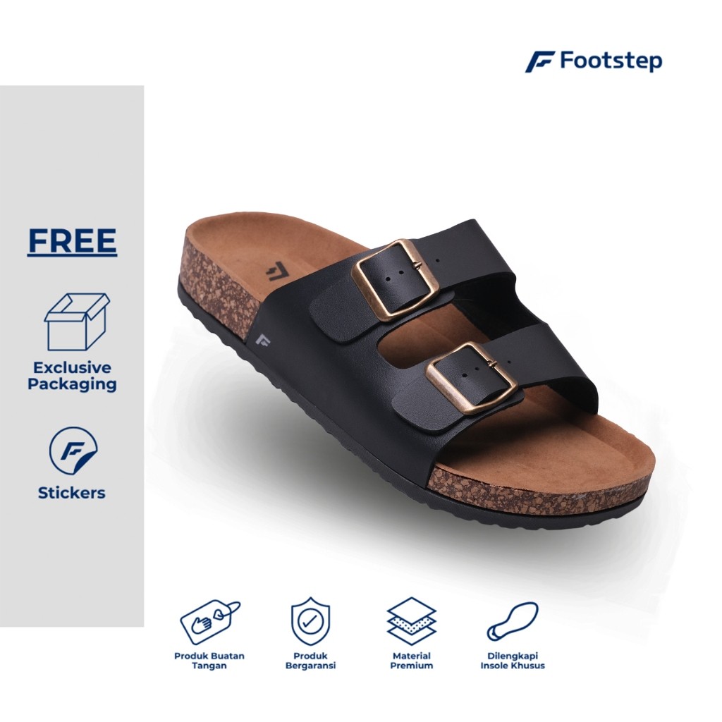 Footstep Footwear Sandal Pria Deka - Black Original Sandal
