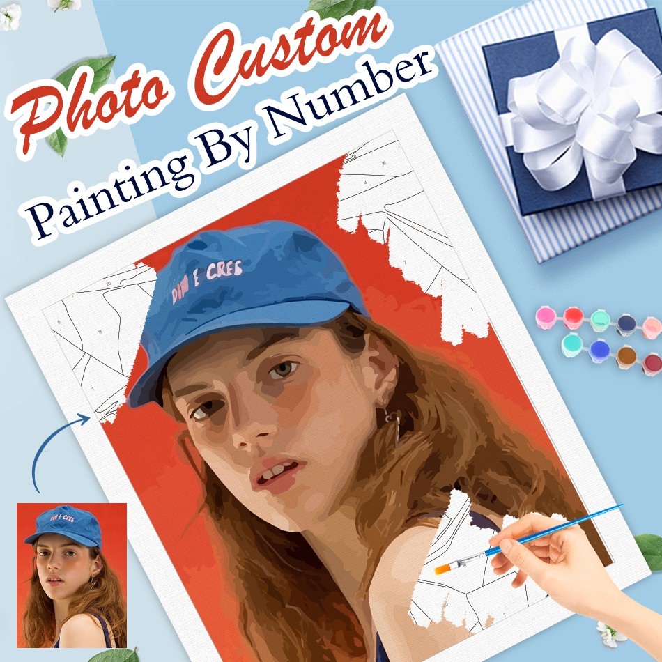 

RUOPOTY Painting By Numbers Photo Custom Memorable Gifts Paint by Number Portrait Furniture Art Decorate Coloring By Numbers