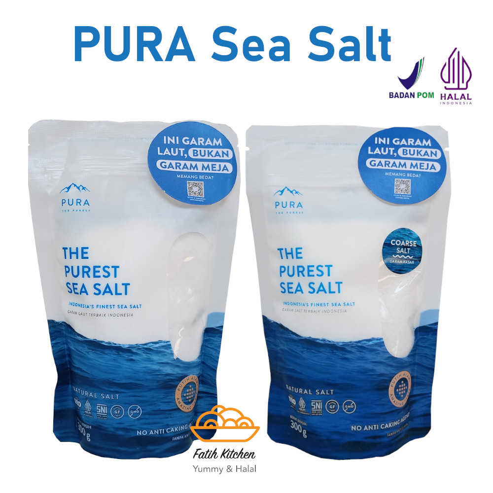 

PURA Garam Laut Organik Natural Sea Salt Kasar & Halus 300 gr Rendah Natrium Halal BPOM