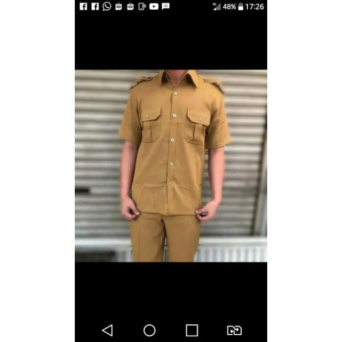 SERAGAM PNS PRIA LENGAN PENDEK KEKI - Keki tua, Xl