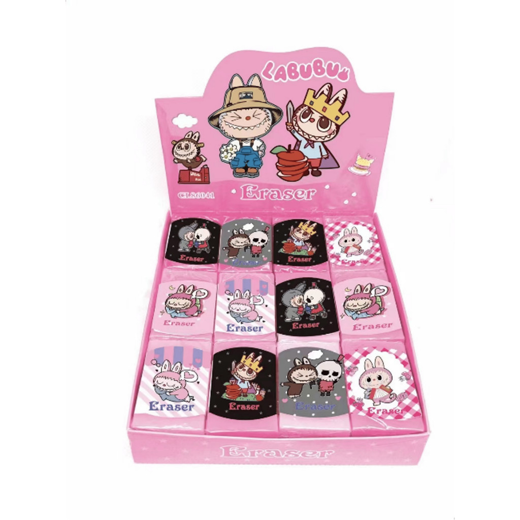 

24PCS PENGHAPUS BENTUK MOTIF / PENGHAPUS JELLY LABUBU KARAKTER LUCU GROSIR- OS0440