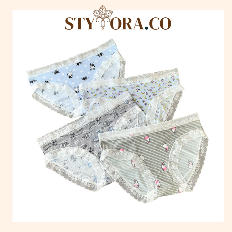 StyloraCo - Celana Dalam CD Anak Wanita Renda Motif Kartun Lucu Seamless CD Fashion Korea