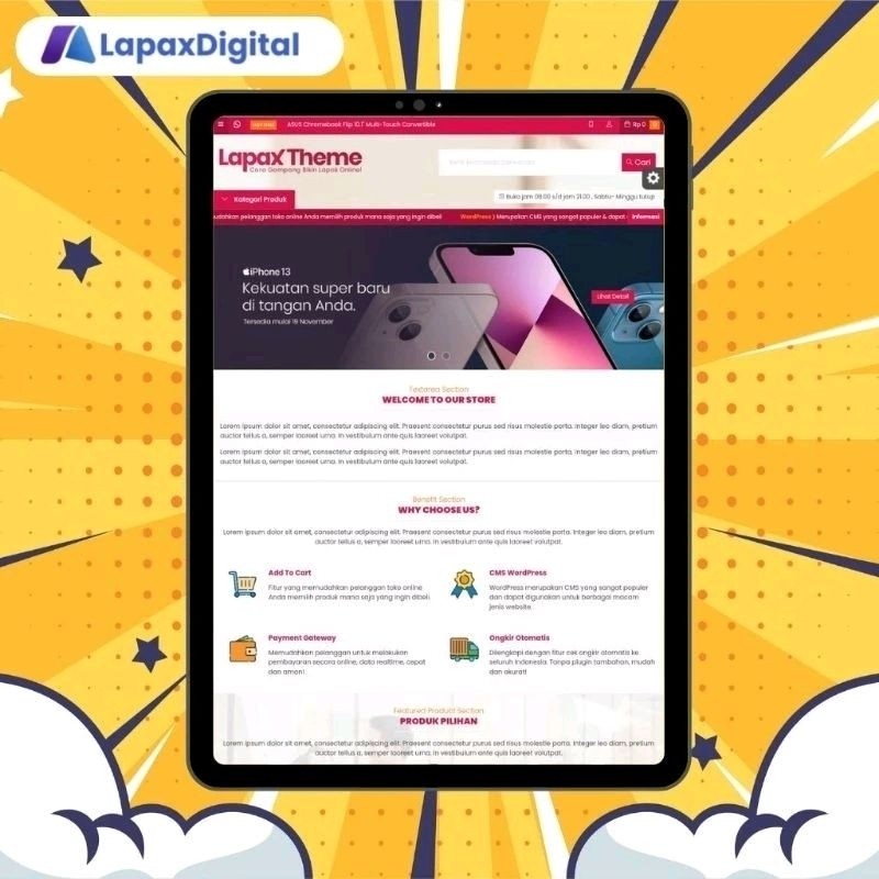 Thema Wordpress Toko Online Lapax Theme Terbaru dan Termurah se Shopee