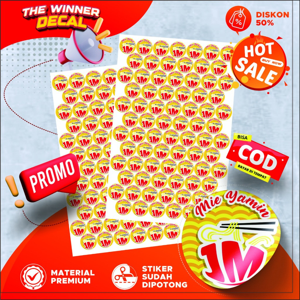 

Custom Stiker Label Makanan Minuman Olshop Logo + Potong | Print Sticker A3 Stiker custom viral lohh