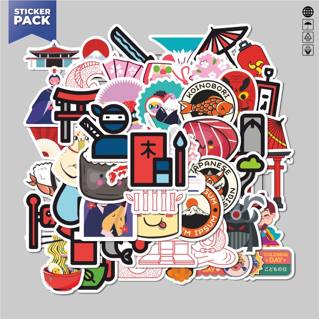 

[100PCS]Stiker Pack Sticker Element Jepang Stiker Aesthetic Vinyl Anti Air Dekorasi Sticker Laptop Buku Journal Koper Helm Casing HP Gitar Helm Skateboard