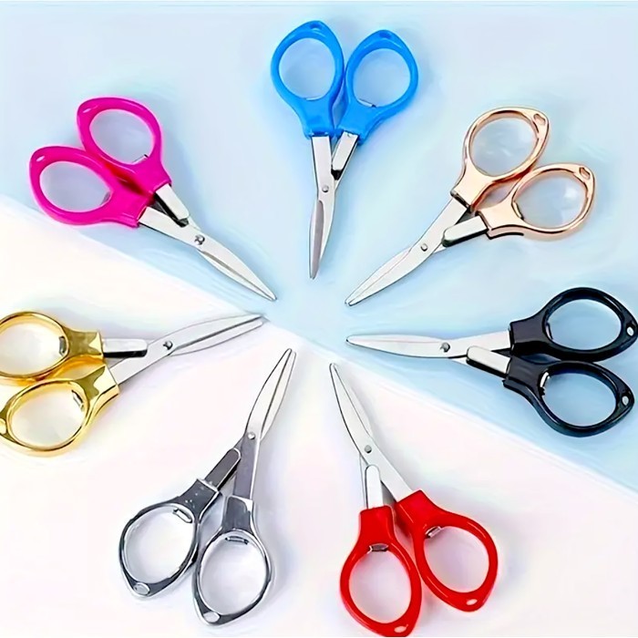 

Gunting Lipat Kacamata Mini Portable Stainless Steel Potong Senar Pancing Kertas Benang Travel Folding Scissors