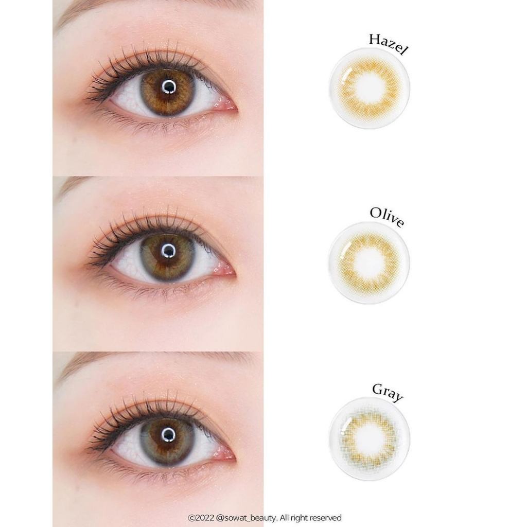 Softlens Cantik | Softlens Tanpa Ring Diameter Kecil 14,2mm Sampai Minus -8 Hazel Olive Grey Brown |