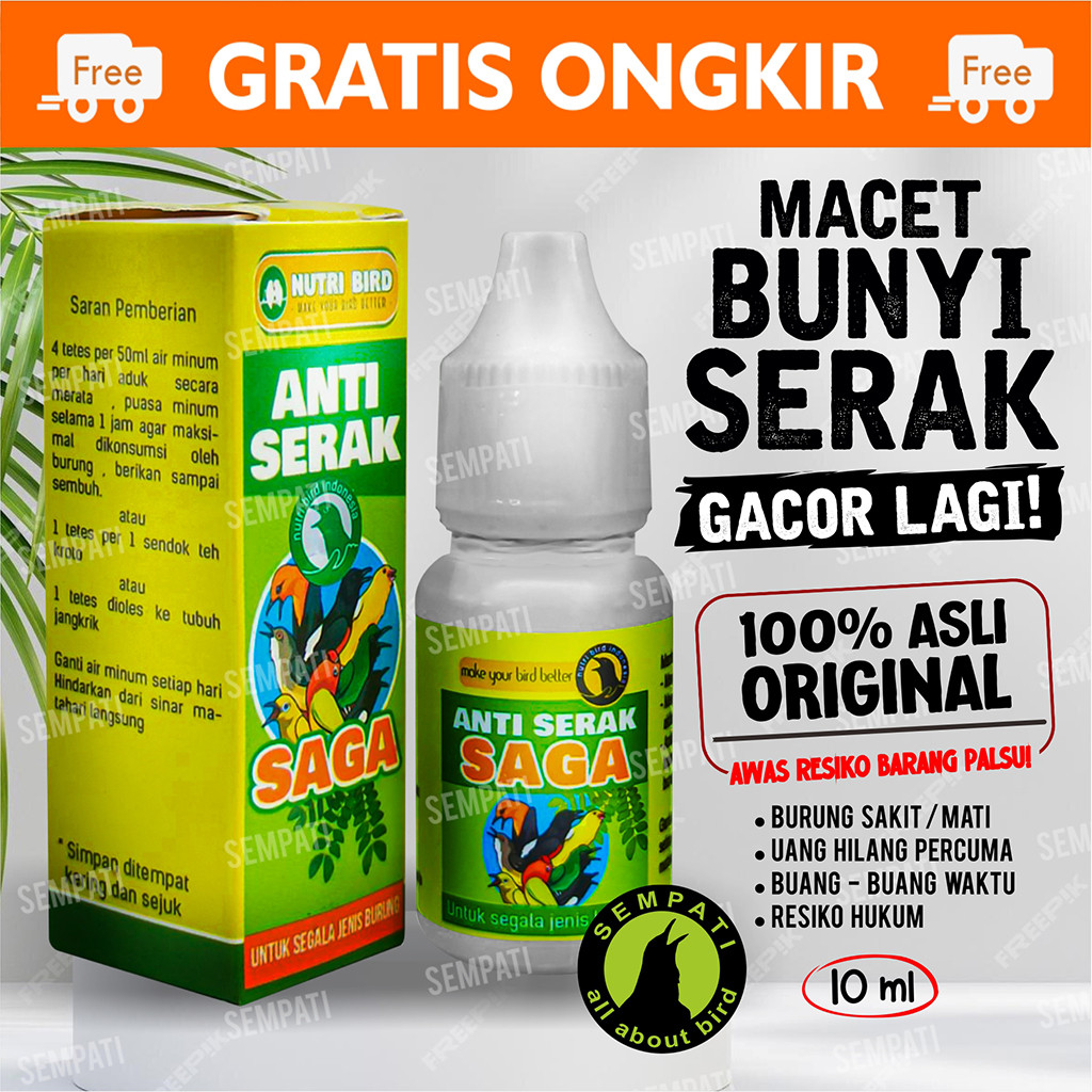 SEMPATI Saga Anti Serak Nutribird Obat Burung Serak Batuk Lendir Radang Tenggorokan Sariawan Obat An