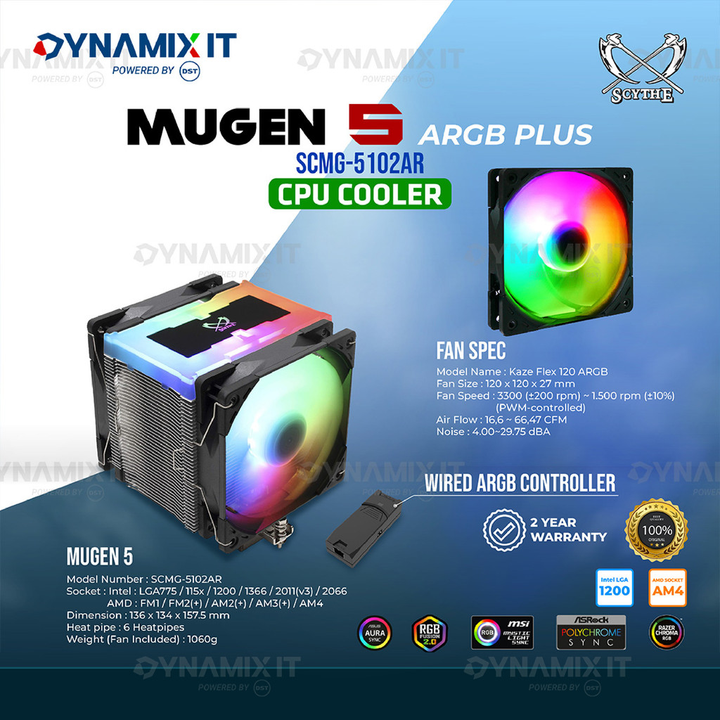 CPU Cooler Scythe MUGEN 5 ARGB PLUS - Full ARGB Sync CPU AIR COOLER