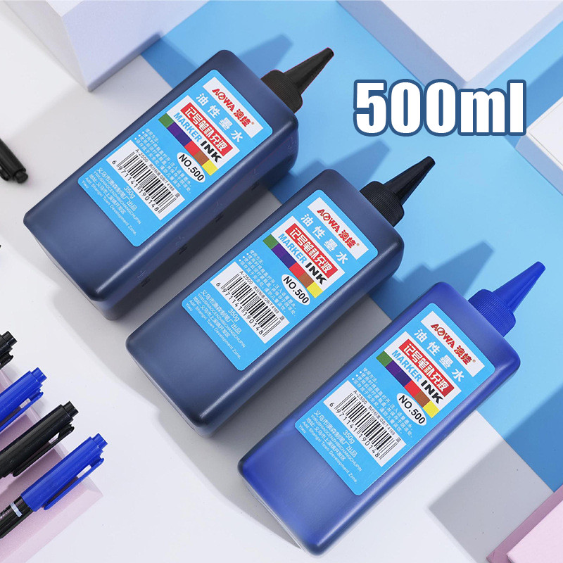 

500ml Tinta Spidol Permanen Hitam/Biru Isi Tinta Spidol Permanen Tinta Spidol Permanent