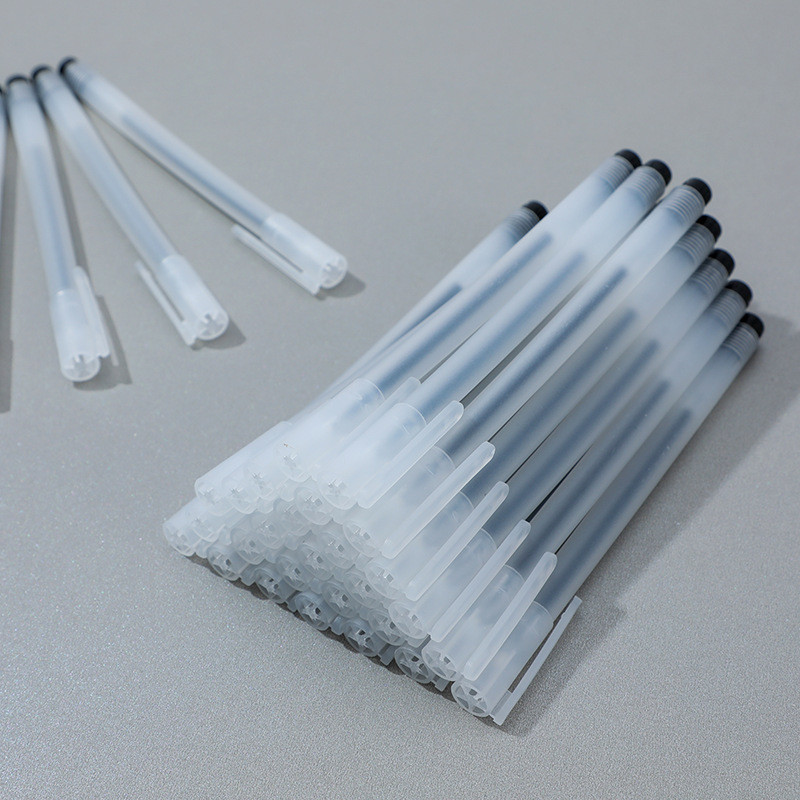 

Ay00! PN06 Pena Set 50 Pcs Pulpen Gel Hitam 0.5mm Pulpen Runcing Transparan Cangkang Buram Alat