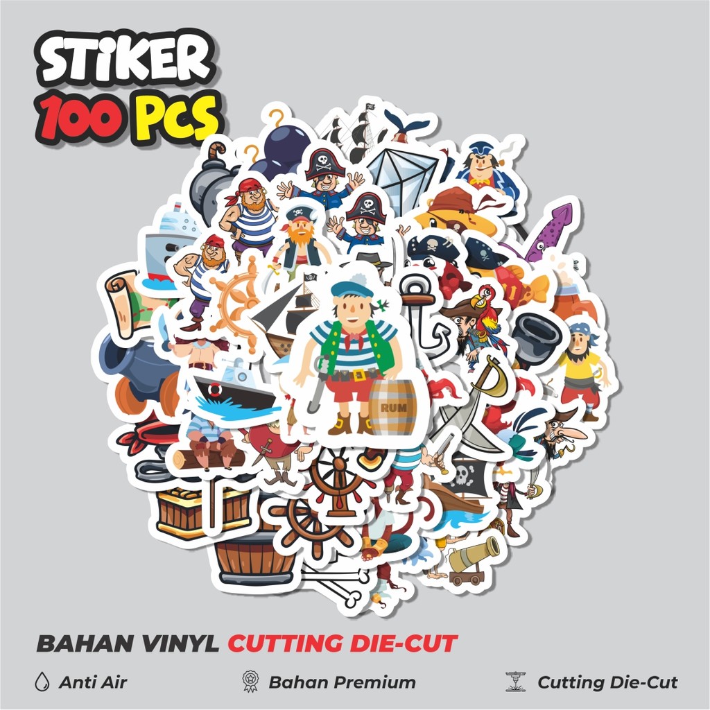 

Terbaru! 50 pcs Stiker Kartun Bajak Laut Dekorasi Lucu Kreatif untuk Notebook, Skateboard, HP