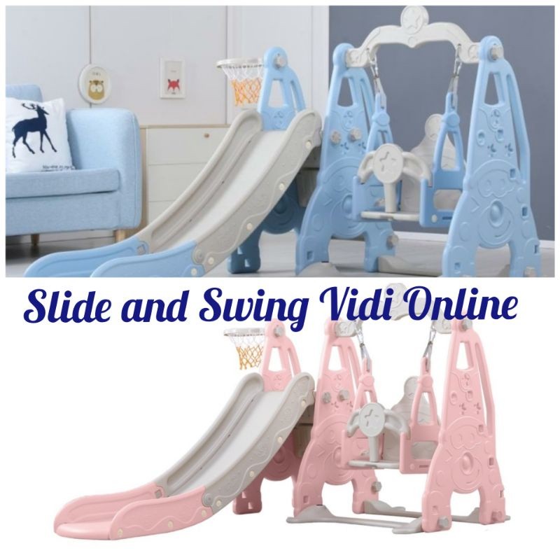 Kub Bingo Clown 3 in 1 Slide Swing Perosotan Ayunan Anak Playground Besar Ayunan Anak Prosotan Slide