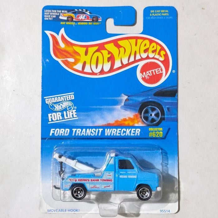 Hot Wheels HW Ford Transit Wrecker biru 1997 truck derek towing rare