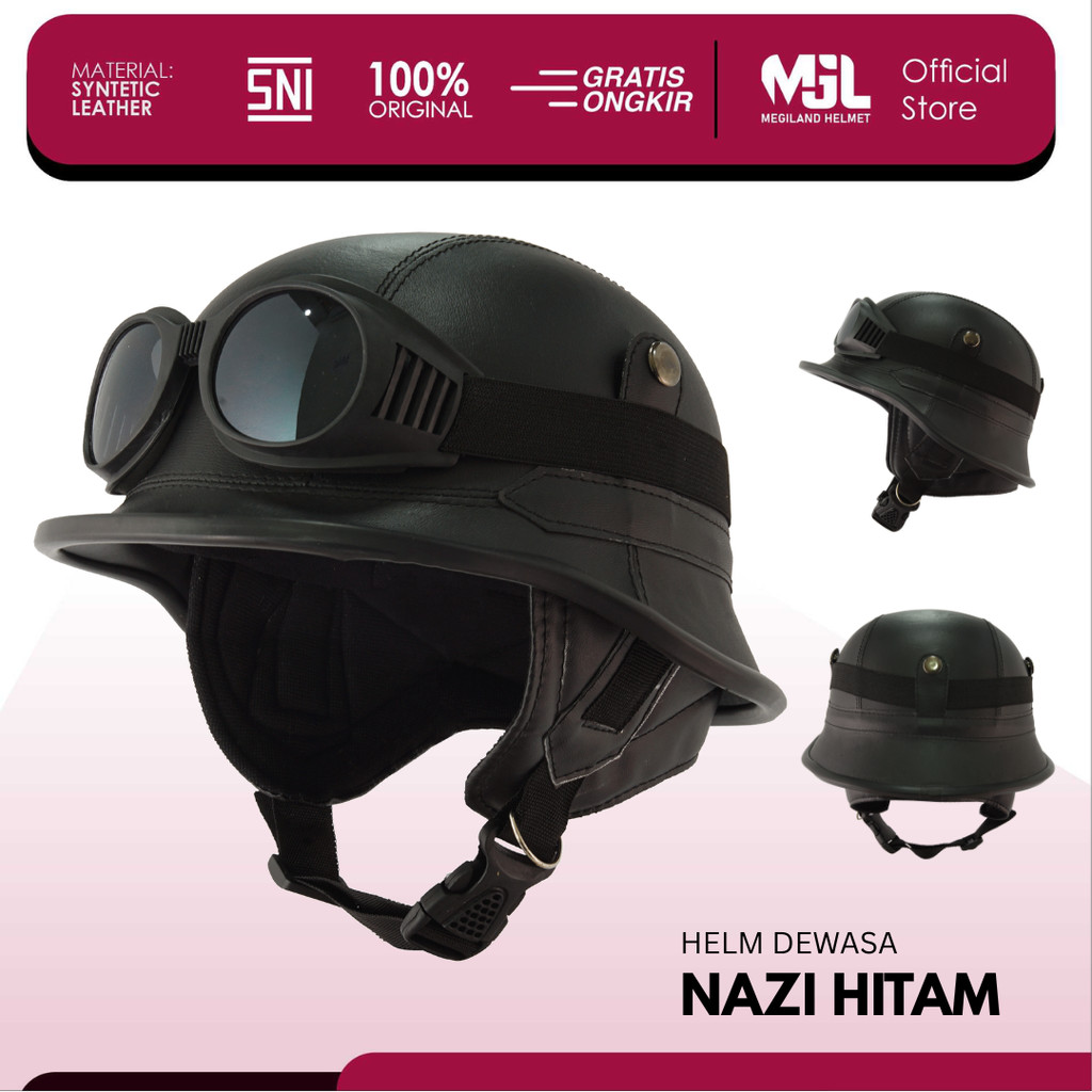 Helm Dewasa Nazichips Retro Vintage Remaja Tentara Jerman Pria Wanita