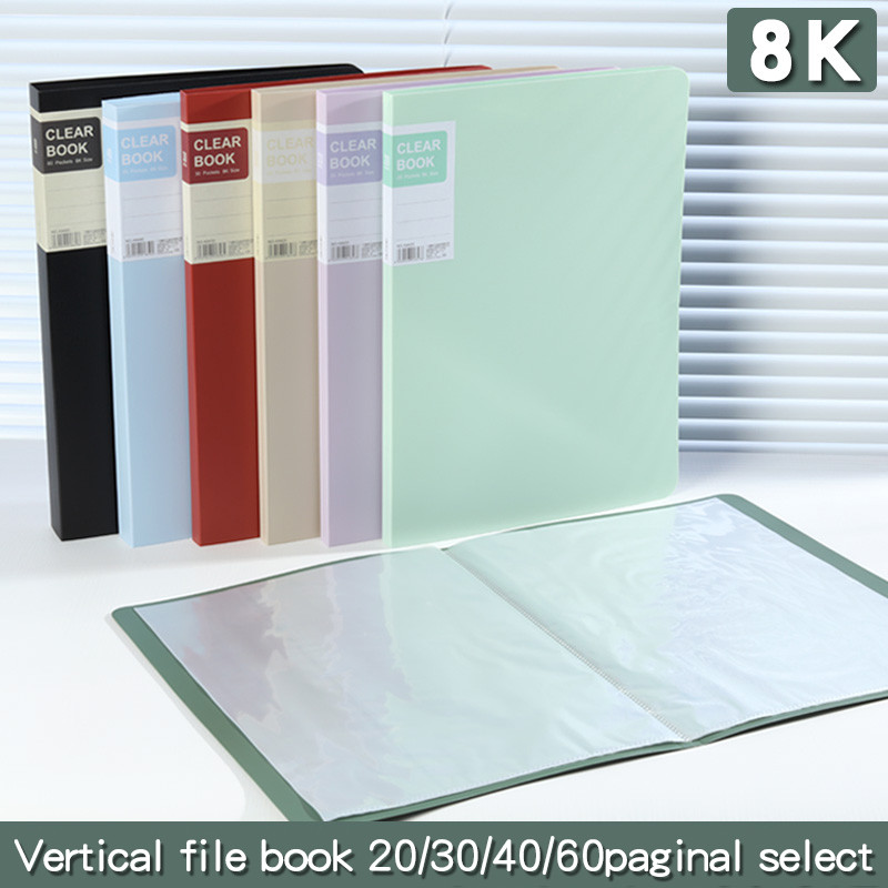 

8K Multi-color Art Portfolio - Painting Collection Folder with Clear Inner Pockets (20-60 Pages), High Capacity