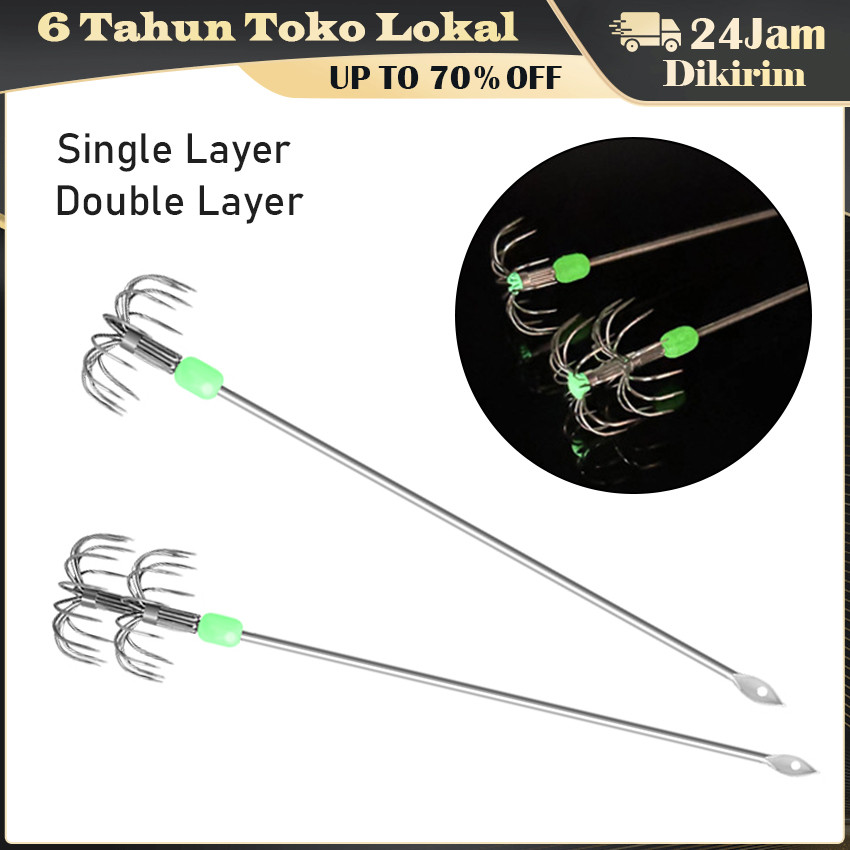 15CM Pancing Cumi Kail Cumi Saltwater / Umpan Cumi Stainless Steel Anti Karat / Umpan Pancing Laut G