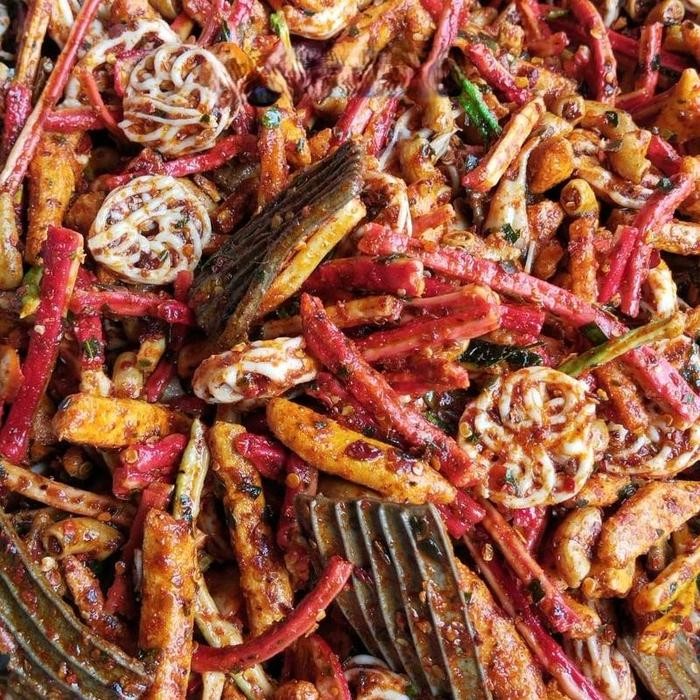 

[BELI LOKAL] SEBLAK CAMPUR/MIX CAMPUR KERUPUK SEBLAK JENGKOL /PEDO/BETON/BASRENG NETO 500GRAM PEDAS FOOD Cemilan Makanan - PEDAS daun jeru, 500gr