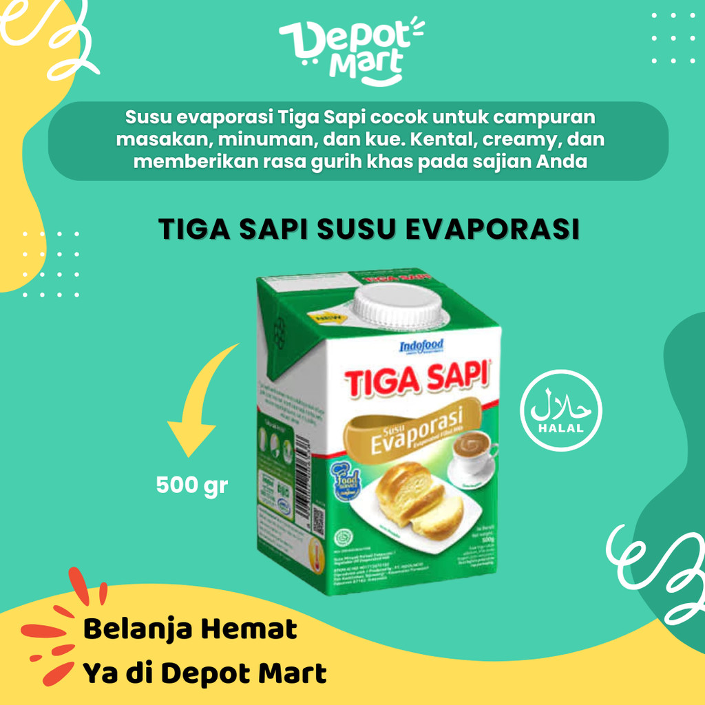 

Depot Mart Tiga Sapi Susu Evaporasi 500 Gr