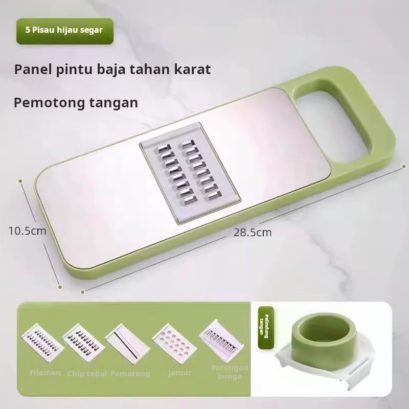 Parutan dapur rumah tangga multifungsi stainless steel, parutan mentimun kentang tebal dan tipis