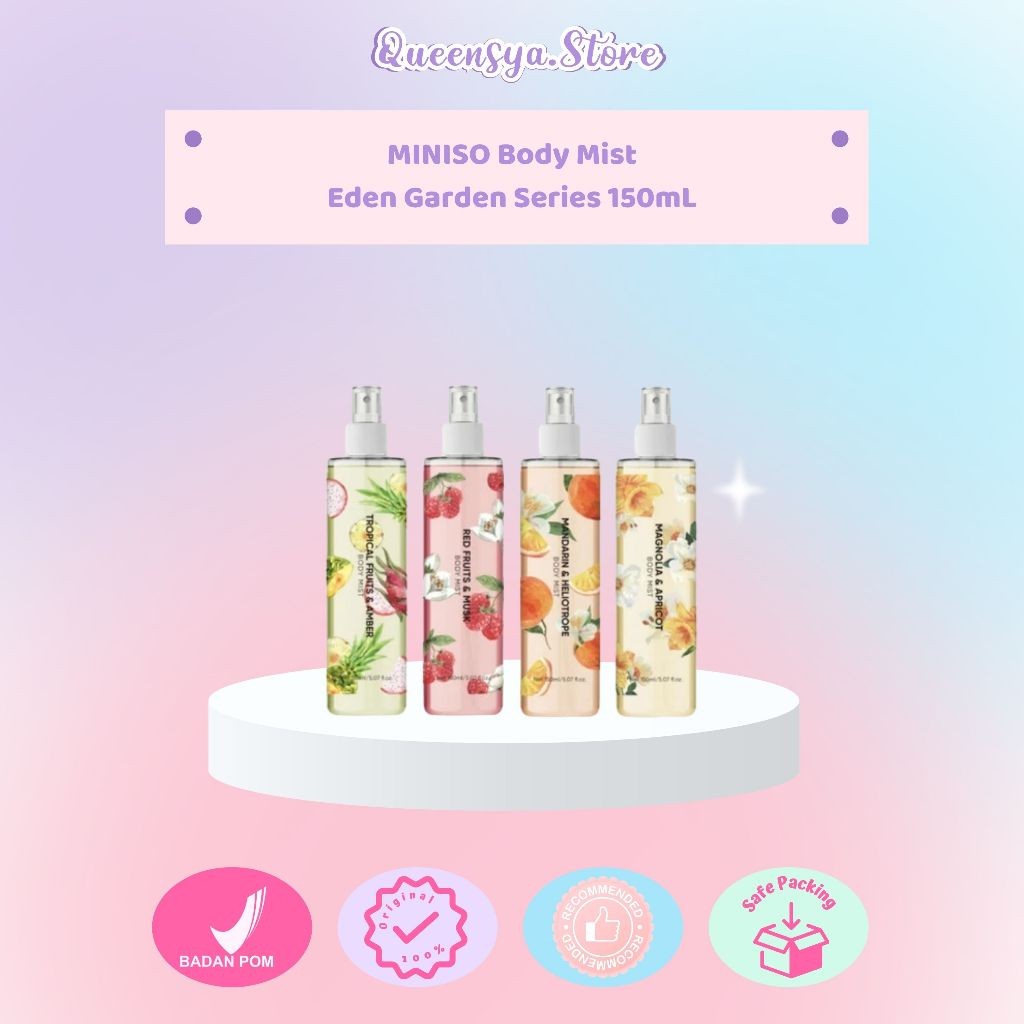 MINISO BODY MIST EDEN GARDEN Series 150ml - Wangi Fresh & Floral