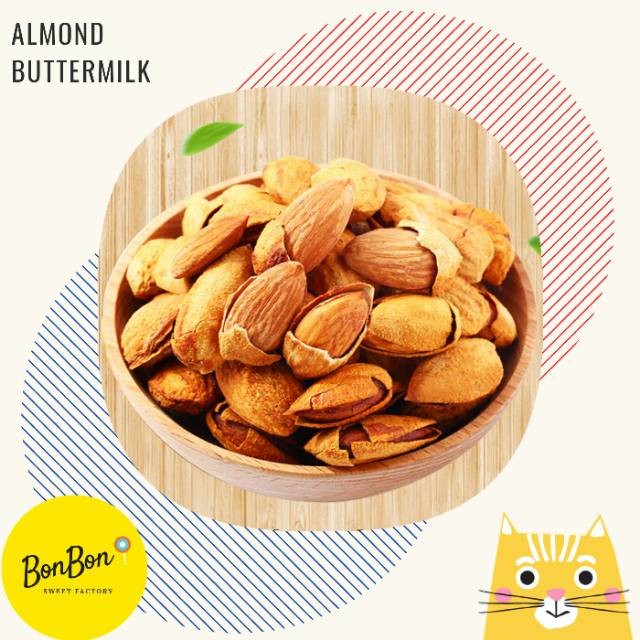 

Kacang Almond Panggang Buttermilk / Almond Roasted Oven Rasa Susu 500 Gram