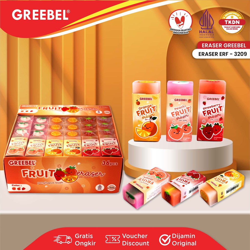 

GREEBEL Eraser Penghapus Buah / Hapusan Stip ERF - 3209 (1PCS) / Penghapus Pensil Lucu Alat Tulis Sekolah