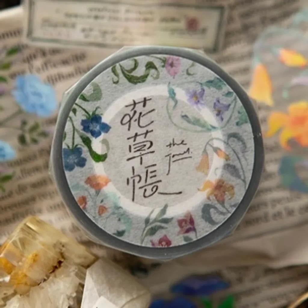

Vintage Wayfarer's Journal Floral Washi PET Tape for Planner Card Making DIY Scrapbooking Plan Decorative Sticker