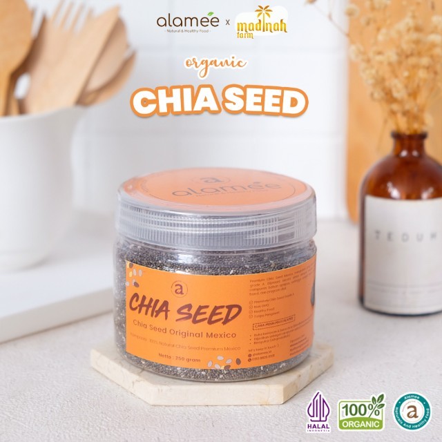 

ALAMEE Chia Seed Organik Premium Biji Black chiaseed chia cia seed seeds 350gr madinah