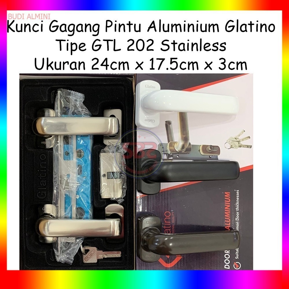GLATINO Kunci 202 - Kunci Gagang Pintu Aluminium Glatino Tipe GTL 202 - KUNCI LEVER HANDLE 202 GLATI