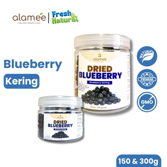 

ALAMEE Blueberry Kering Cemilan Buah Sehat Dried Fruit Blueberry Cemilan Rendah Kalori 300gr fresh and natural