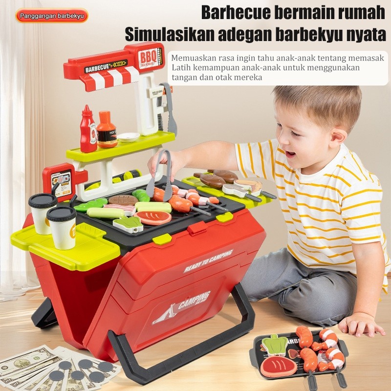Masak Masakan Anak BBQ Perempuan 1 Set Manian Masakan Anak Barbekyu Mainan Masak Masakan Set