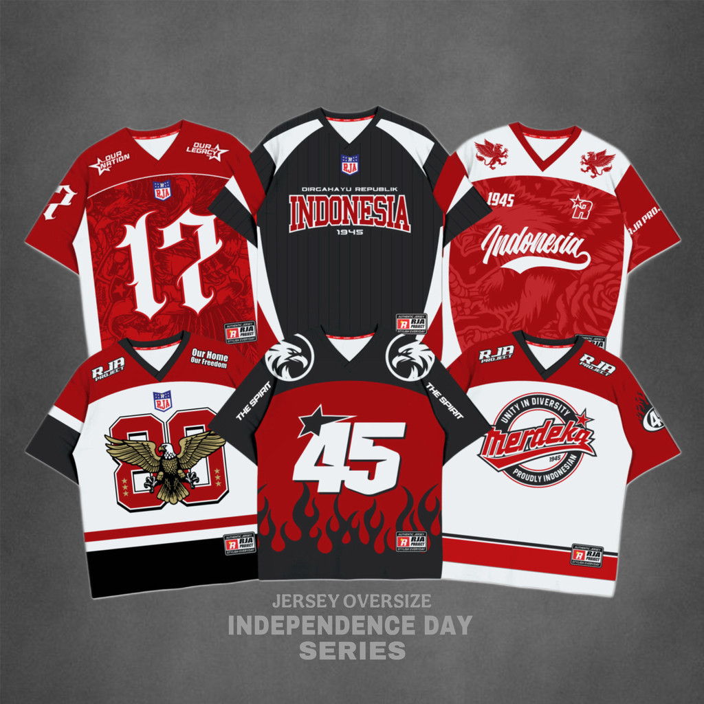 Jersey Hockey Anak Tema Merdeka | Baju Anak 17 Agustus Indonesia | Jersey Unisex Anak Laki & Perempu