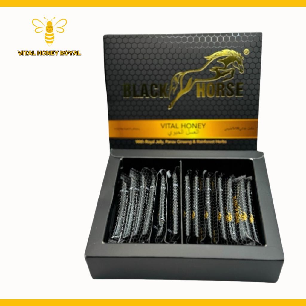 

Black Horse Vital Honey Malaysian Honey One Box with 24 sachets From Vital Honey Royal
