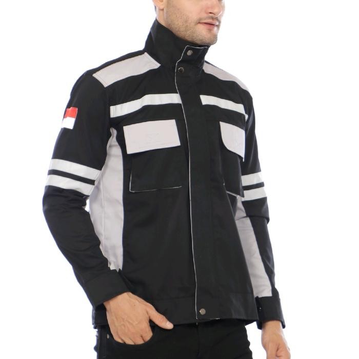OTRAHUM Baju Wearpack Semi Jaket Safety Seragam Kerja Teknisi Proyek Lapangan K3 HSE Bengkel SMK Mah