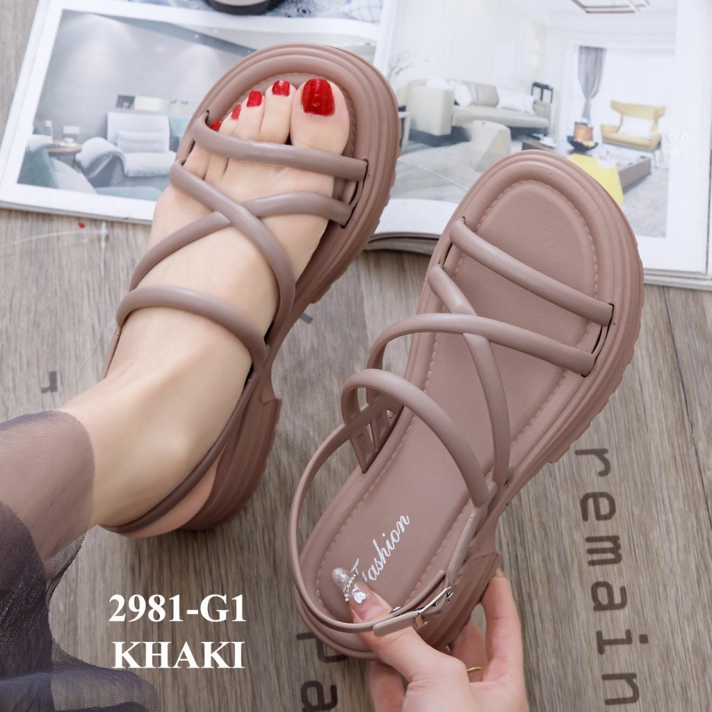 NEW TERBARUUUU KEKINIANN Sandal Karet Wanita Import W2981-G1 Sandal Import Wanita Sandal Wanita Impo
