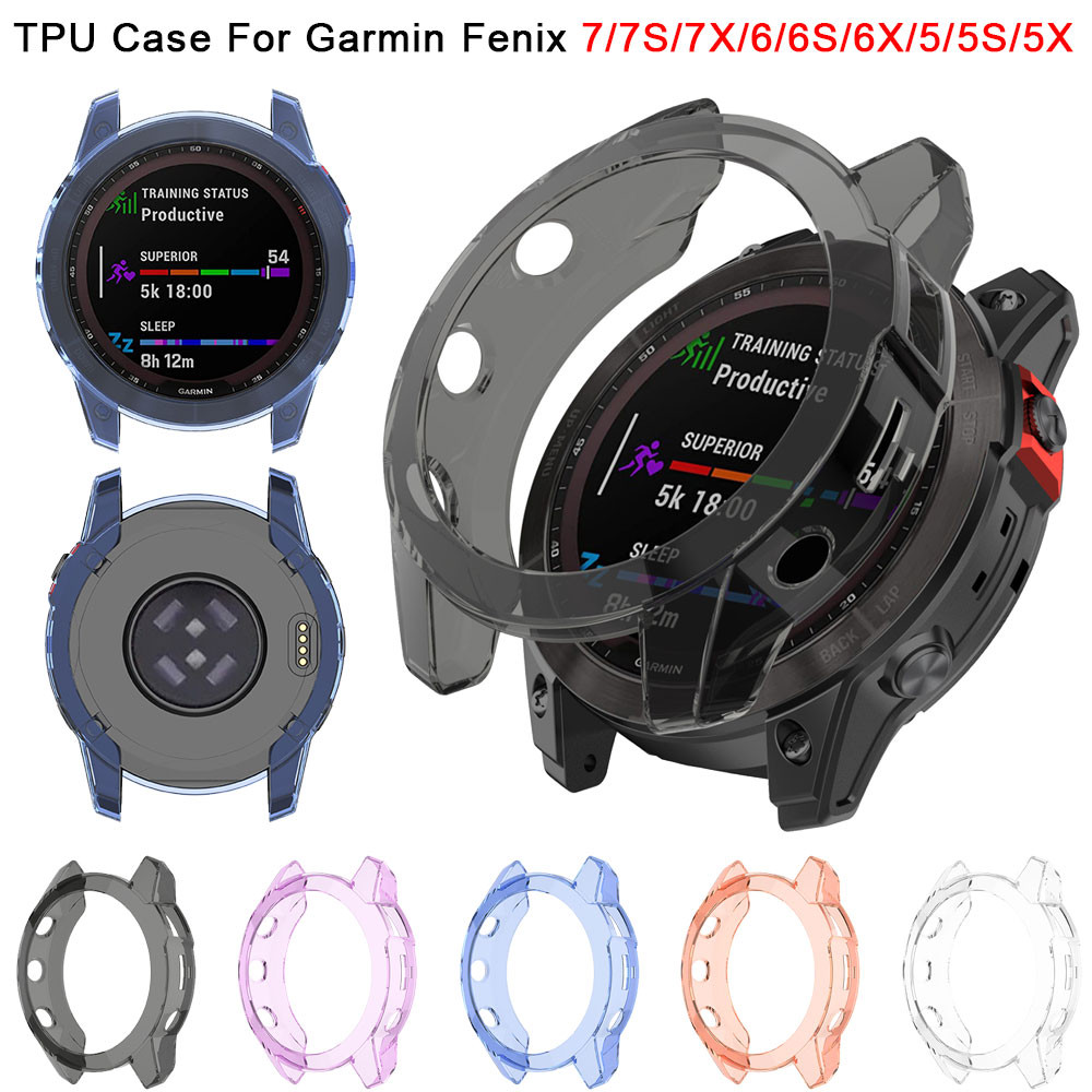 TPU Protective Case For Garmin Fenix 7 7S 7X Pro 6 6S 6X Pro 5X 5 5S Transparent Protector Smartwatc