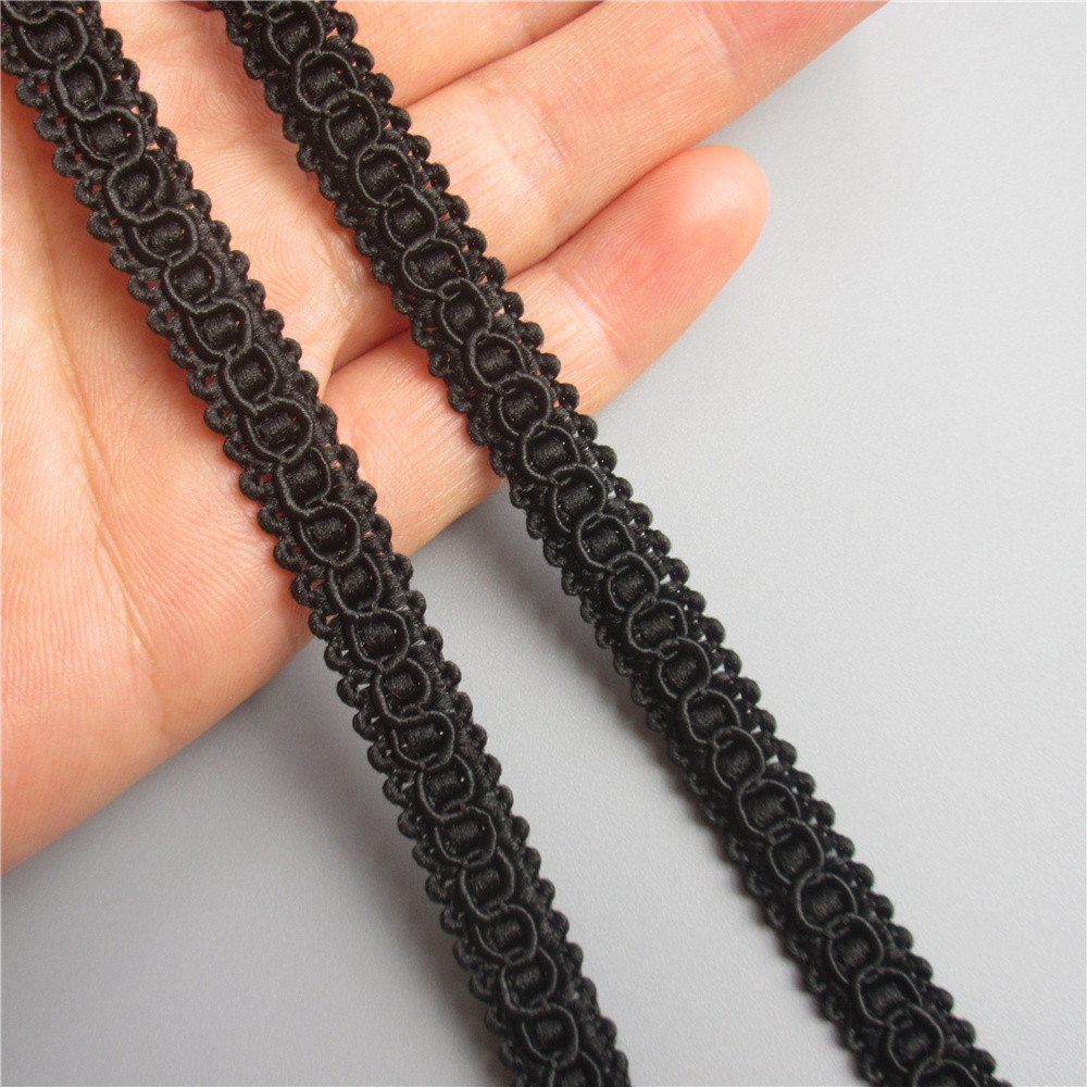 

5 Meters Black 1cm Width Vintage Nylon Polyester Weave Lace Trim Ribbon Crochet Belt Fabric Sewing Craft DIY Dress Accessories